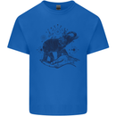Sacral Style Elephant Meditation Tattoo Art Kids T-Shirt Childrens Royal Blue