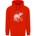 Sacral Style Elephant Meditation Tattoo Art Mens 80% Cotton Hoodie Bright Red