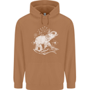Sacral Style Elephant Meditation Tattoo Art Mens 80% Cotton Hoodie Caramel Latte