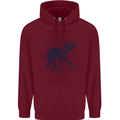 Sacral Style Elephant Meditation Tattoo Art Mens 80% Cotton Hoodie Maroon