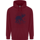 Sacral Style Elephant Meditation Tattoo Art Mens 80% Cotton Hoodie Maroon