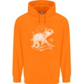 Sacral Style Elephant Meditation Tattoo Art Mens 80% Cotton Hoodie Orange