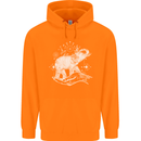 Sacral Style Elephant Meditation Tattoo Art Mens 80% Cotton Hoodie Orange