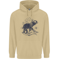 Sacral Style Elephant Meditation Tattoo Art Mens 80% Cotton Hoodie Sand