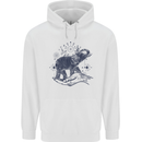 Sacral Style Elephant Meditation Tattoo Art Mens 80% Cotton Hoodie White