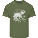 Sacral Style Elephant Meditation Tattoo Art Mens Cotton T-Shirt Tee Top Military Green