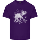 Sacral Style Elephant Meditation Tattoo Art Mens Cotton T-Shirt Tee Top Purple