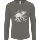 Sacral Style Elephant Meditation Tattoo Art Mens Long Sleeve T-Shirt Charcoal