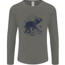 Sacral Style Elephant Meditation Tattoo Art Mens Long Sleeve T-Shirt Charcoal