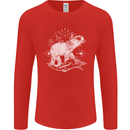 Sacral Style Elephant Meditation Tattoo Art Mens Long Sleeve T-Shirt Red