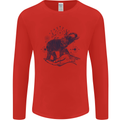 Sacral Style Elephant Meditation Tattoo Art Mens Long Sleeve T-Shirt Red