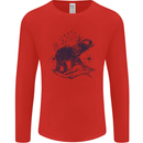 Sacral Style Elephant Meditation Tattoo Art Mens Long Sleeve T-Shirt Red