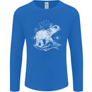 Sacral Style Elephant Meditation Tattoo Art Mens Long Sleeve T-Shirt Royal Blue