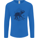 Sacral Style Elephant Meditation Tattoo Art Mens Long Sleeve T-Shirt Royal Blue