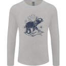Sacral Style Elephant Meditation Tattoo Art Mens Long Sleeve T-Shirt Sports Grey