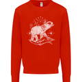 Sacral Style Elephant Meditation Tattoo Art Mens Sweatshirt Jumper Bright Red
