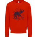 Sacral Style Elephant Meditation Tattoo Art Mens Sweatshirt Jumper Bright Red