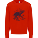 Sacral Style Elephant Meditation Tattoo Art Mens Sweatshirt Jumper Bright Red