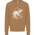 Sacral Style Elephant Meditation Tattoo Art Mens Sweatshirt Jumper Caramel Latte