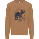 Sacral Style Elephant Meditation Tattoo Art Mens Sweatshirt Jumper Caramel Latte