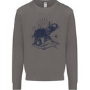 Sacral Style Elephant Meditation Tattoo Art Mens Sweatshirt Jumper Charcoal