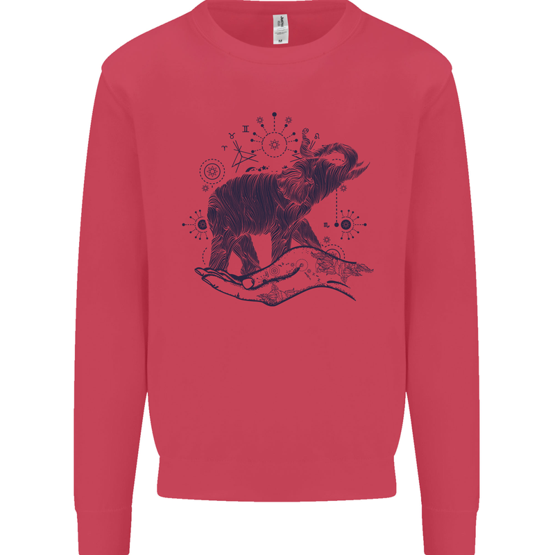 Sacral Style Elephant Meditation Tattoo Art Mens Sweatshirt Jumper Heliconia