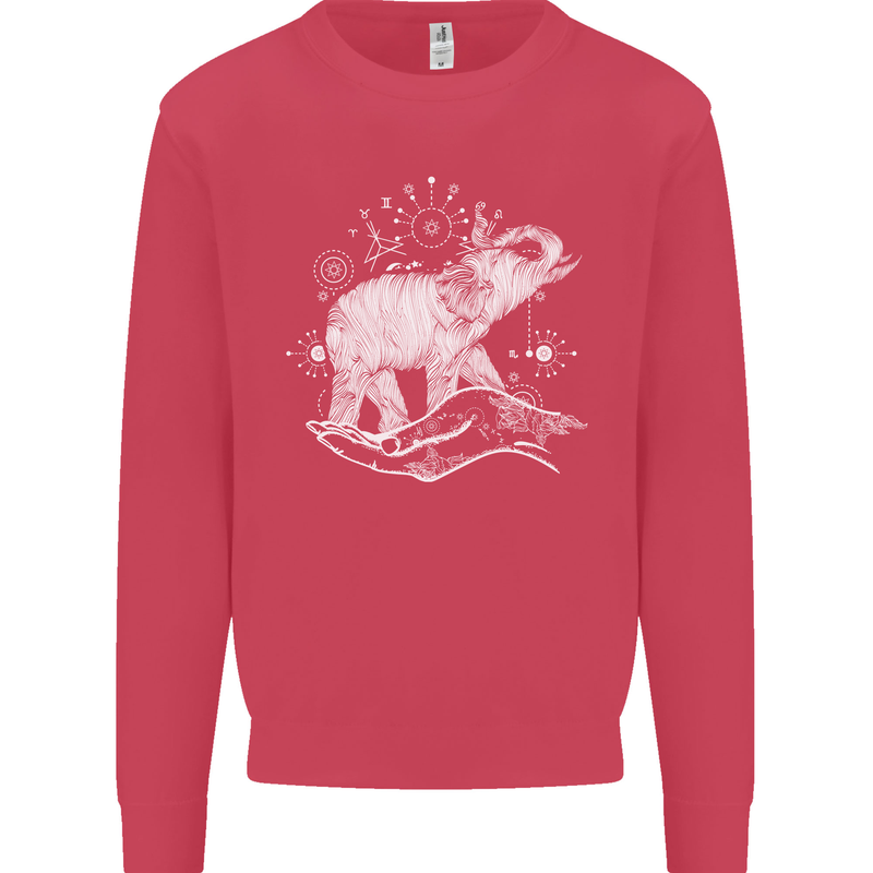 Sacral Style Elephant Meditation Tattoo Art Mens Sweatshirt Jumper Heliconia