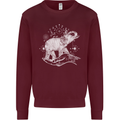 Sacral Style Elephant Meditation Tattoo Art Mens Sweatshirt Jumper Maroon