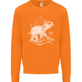 Sacral Style Elephant Meditation Tattoo Art Mens Sweatshirt Jumper Orange