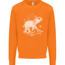 Sacral Style Elephant Meditation Tattoo Art Mens Sweatshirt Jumper Orange