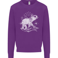 Sacral Style Elephant Meditation Tattoo Art Mens Sweatshirt Jumper Purple