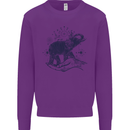 Sacral Style Elephant Meditation Tattoo Art Mens Sweatshirt Jumper Purple