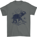 Sacral Style Elephant Meditation Tattoo Art Mens T-Shirt Cotton Gildan Charcoal
