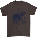 Sacral Style Elephant Meditation Tattoo Art Mens T-Shirt Cotton Gildan Dark Chocolate