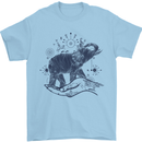 Sacral Style Elephant Meditation Tattoo Art Mens T-Shirt Cotton Gildan Light Blue