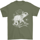 Sacral Style Elephant Meditation Tattoo Art Mens T-Shirt Cotton Gildan Military Green