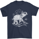 Sacral Style Elephant Meditation Tattoo Art Mens T-Shirt Cotton Gildan Navy Blue