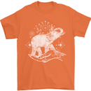 Sacral Style Elephant Meditation Tattoo Art Mens T-Shirt Cotton Gildan Orange
