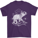 Sacral Style Elephant Meditation Tattoo Art Mens T-Shirt Cotton Gildan Purple