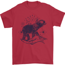 Sacral Style Elephant Meditation Tattoo Art Mens T-Shirt Cotton Gildan Red
