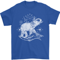 Sacral Style Elephant Meditation Tattoo Art Mens T-Shirt Cotton Gildan Royal Blue