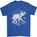 Sacral Style Elephant Meditation Tattoo Art Mens T-Shirt Cotton Gildan Royal Blue
