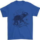 Sacral Style Elephant Meditation Tattoo Art Mens T-Shirt Cotton Gildan Royal Blue