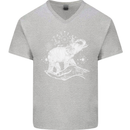 Sacral Style Elephant Meditation Tattoo Art Mens V-Neck Cotton T-Shirt Sports Grey