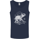 Sacral Style Elephant Meditation Tattoo Art Mens Vest Tank Top Navy Blue