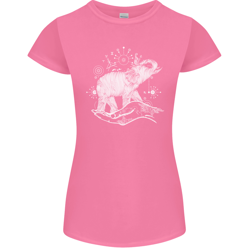 Sacral Style Elephant Meditation Tattoo Art Womens Petite Cut T-Shirt Azalea