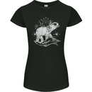 Sacral Style Elephant Meditation Tattoo Art Womens Petite Cut T-Shirt Black