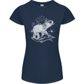 Sacral Style Elephant Meditation Tattoo Art Womens Petite Cut T-Shirt Navy Blue