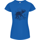 Sacral Style Elephant Meditation Tattoo Art Womens Petite Cut T-Shirt Royal Blue