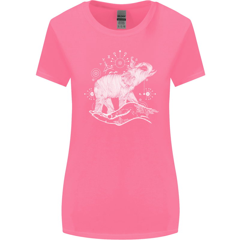 Sacral Style Elephant Meditation Tattoo Art Womens Wider Cut T-Shirt Azalea